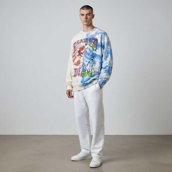 Grateful Dead Tie-Dye Graphic Sweatshirt Divided By H&M Skeleton & Roses Size S - Picture 11 of 14